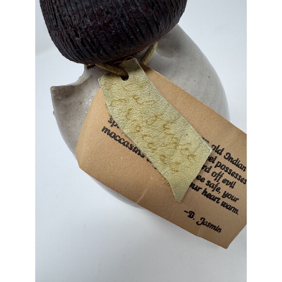 Val Knight Original Studio Stoneware Angel Figurine Native American Signed 5.5” - Picture 8 of 10